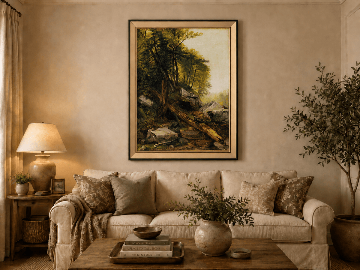 Landscape Oil Painting - Untamed Forest Scene Wall Art