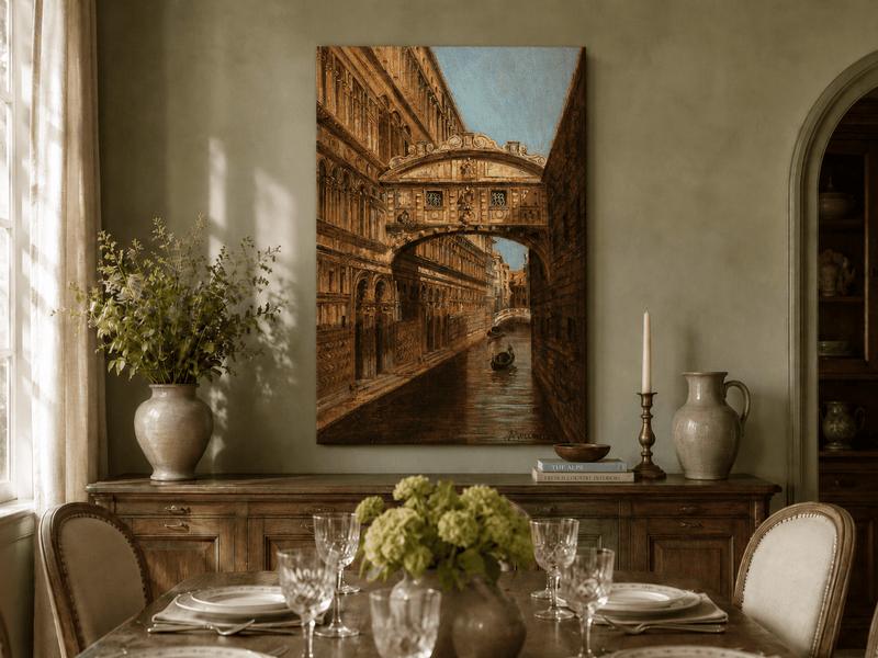 Peinture à l'huile de paysage - Rivière printanière avec pêcheur et arbres