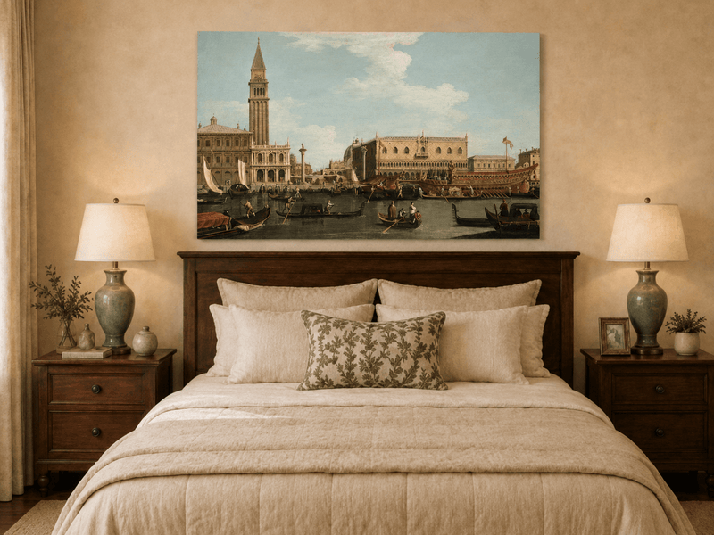Landscape Oil Painting - Venice: Campanile, Palace & Bucintoro