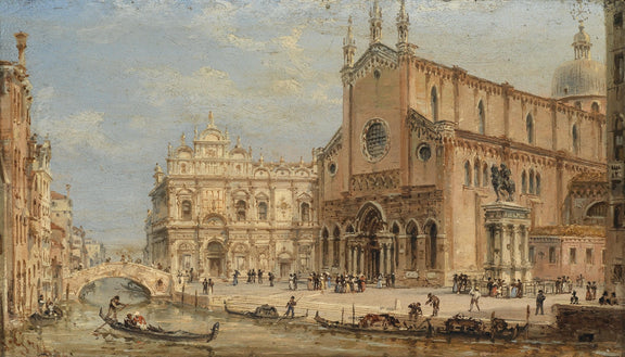 Landscape Oil Painting - Venice Canal and Basilica Square Scene - Oil Painting Haven