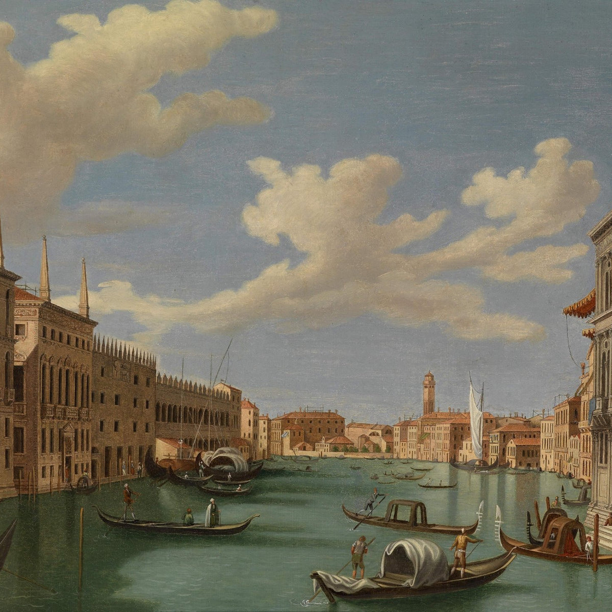 Landscape Oil Painting - Venice Canal, Gondolas, Architecture & Waterway - Oil Painting Haven