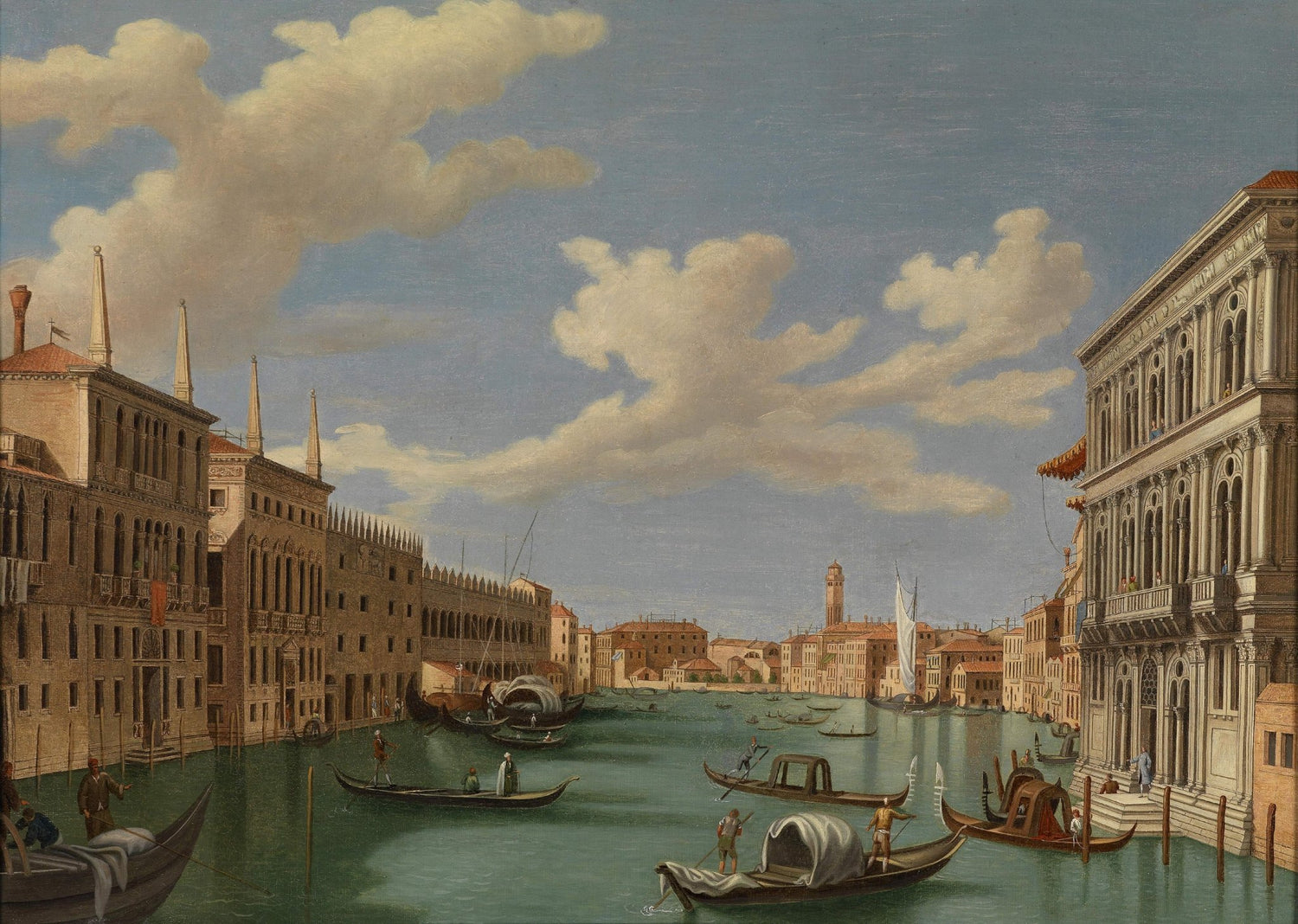 Landscape Oil Painting - Venice Canal, Gondolas, Architecture & Waterway - Oil Painting Haven