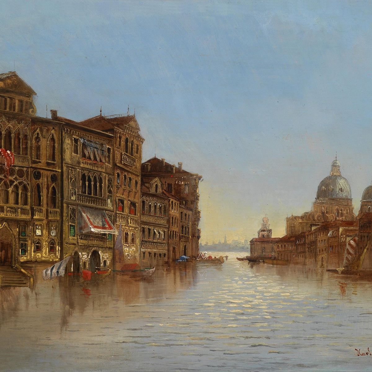 Landscape Oil Painting - Venice Canal: Historic Architecture & Church - Oil Painting Haven