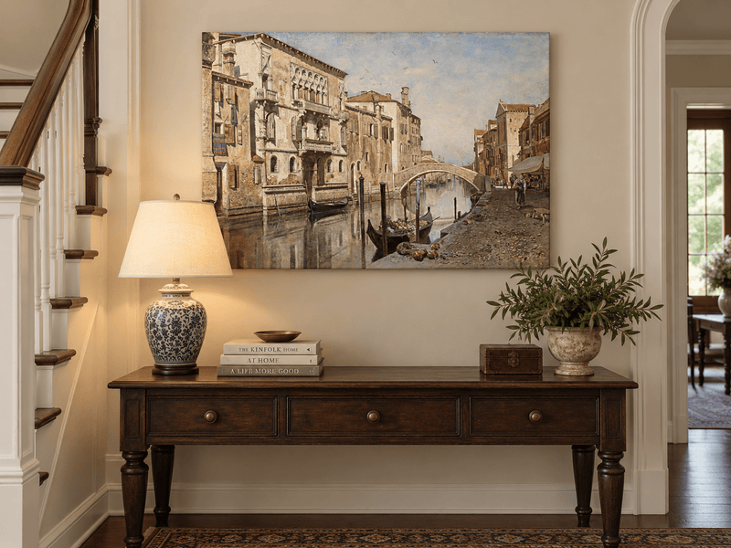 Landscape Oil Painting - Venice Cityscape & Ornate Buildings