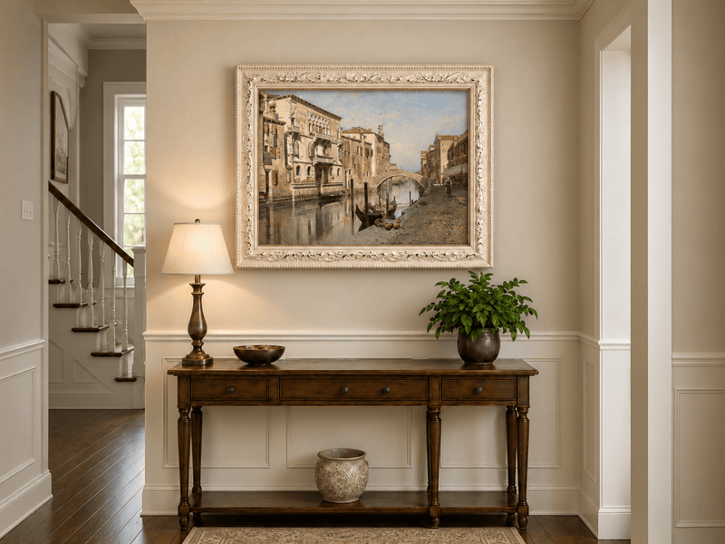 Landscape Oil Painting - Venice Cityscape & Ornate Buildings