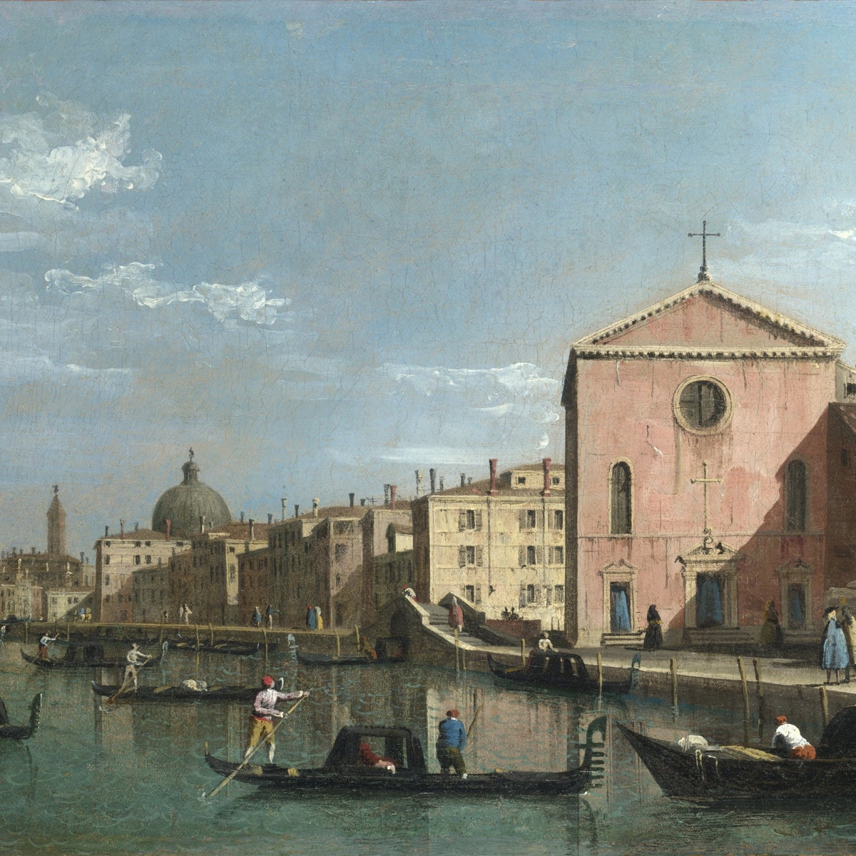 Hand-painted venice grand canal church view landscape oil painting on canvas