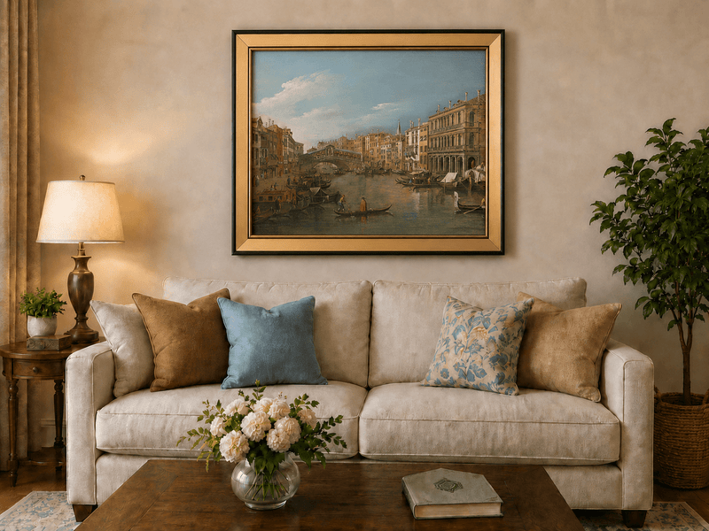 Landschaft Ölgemälde - Venedig Canal Grande Rialtobrücke
