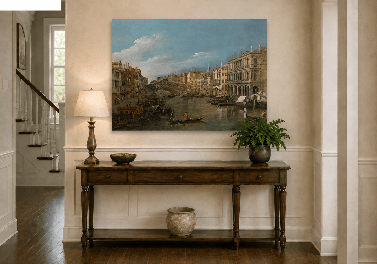 Landschaft Ölgemälde - Venedig Canal Grande Rialtobrücke
