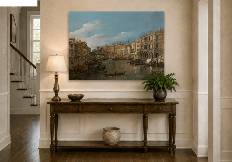 Landschaft Ölgemälde - Venedig Canal Grande Rialtobrücke