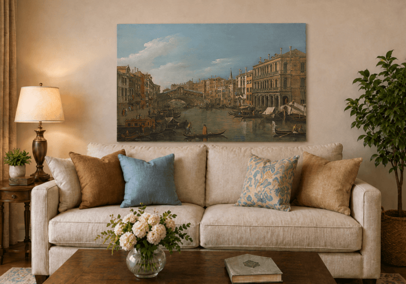 Landschaft Ölgemälde - Venedig Canal Grande Rialtobrücke