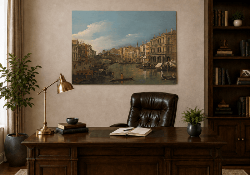 Landschaft Ölgemälde - Venedig Canal Grande Rialtobrücke