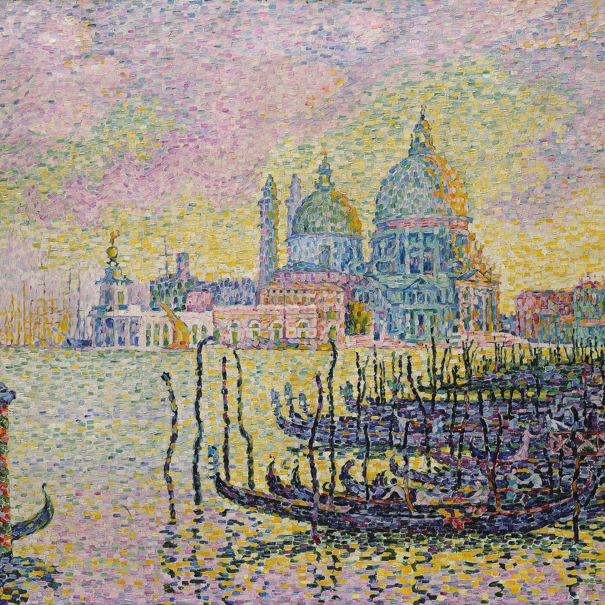 Landscape Oil Painting - Venice Grand Canal with Gondolas at Dawn - Oil Painting Haven