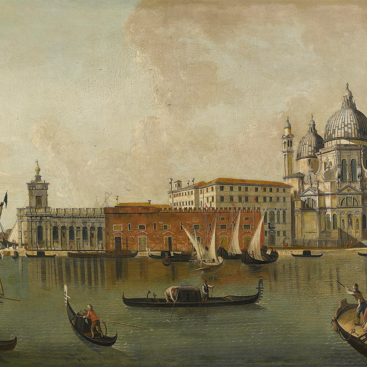 Landscape Oil Painting - Venice: Santa Maria della Salute & Harbour Ships - Oil Painting Haven
