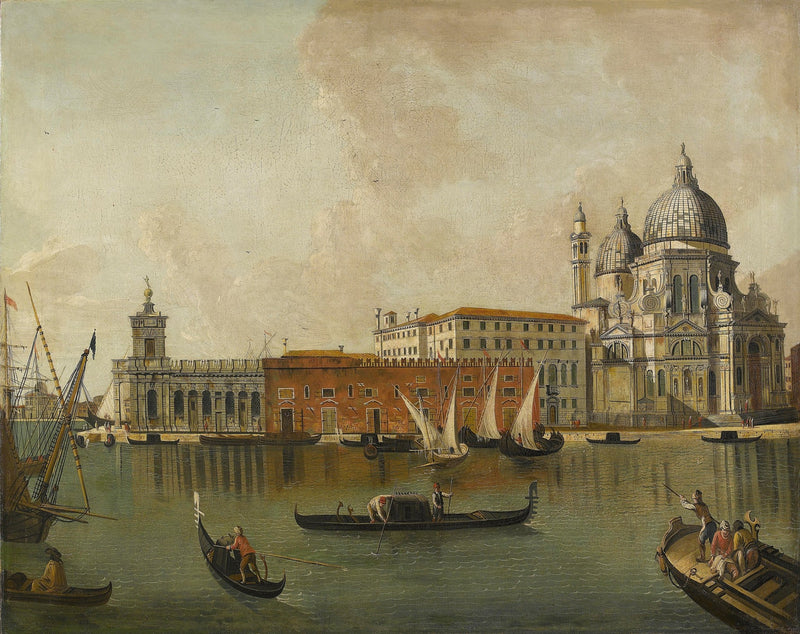 Landscape Oil Painting - Venice: Santa Maria della Salute & Harbour Ships - Oil Painting Haven