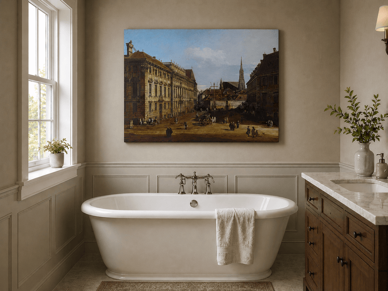 Landscape Oil Painting - Vienna Lobkowitz Square Baroque