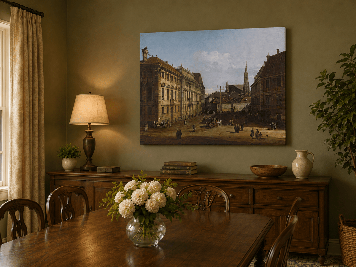 Landscape Oil Painting - Vienna Lobkowitz Square Baroque