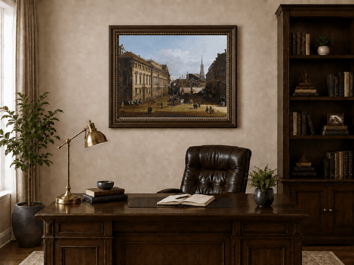 Landscape Oil Painting - Vienna Lobkowitz Square Baroque