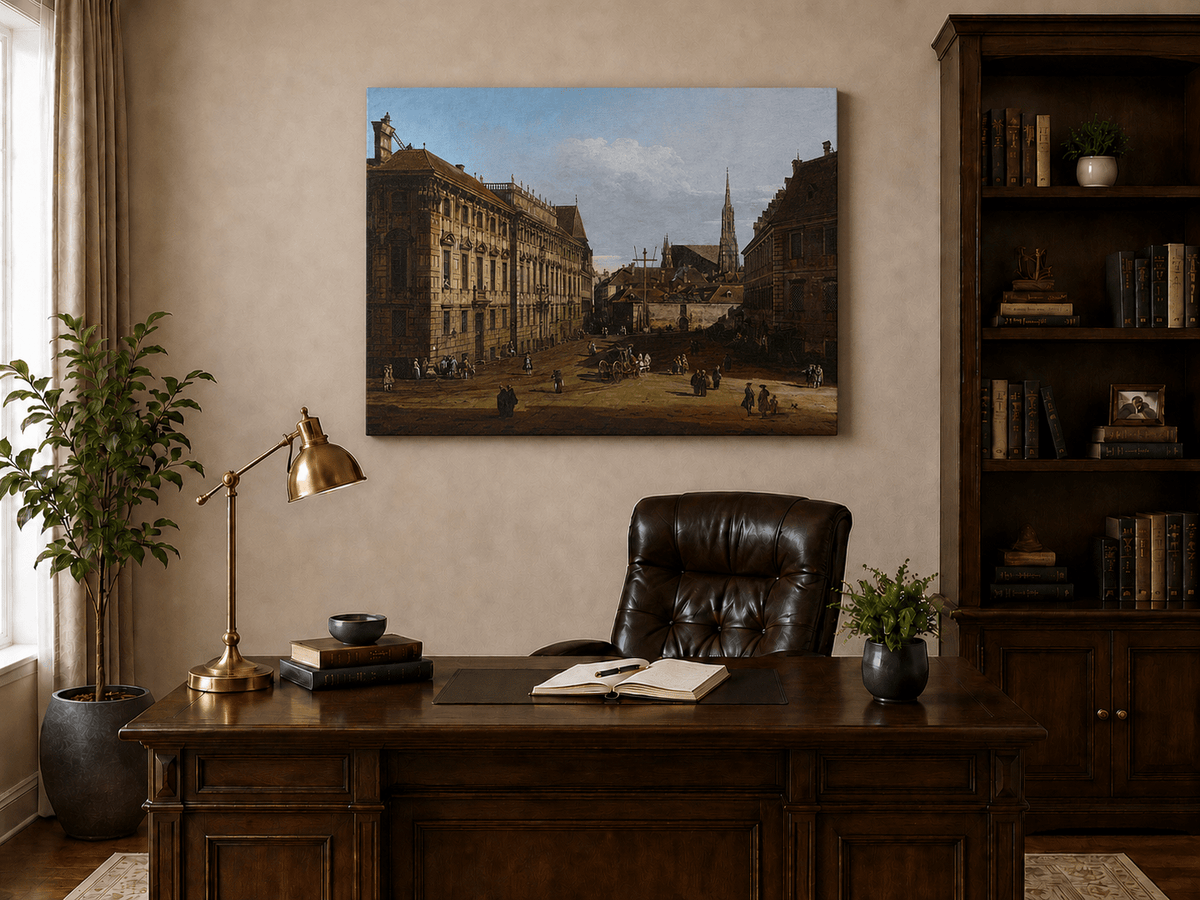 Landscape Oil Painting - Vienna Lobkowitz Square Baroque