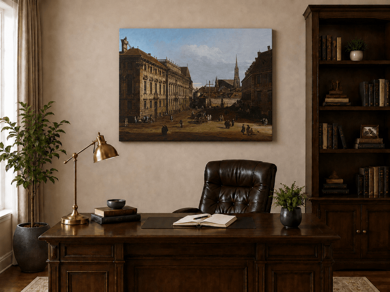 Landscape Oil Painting - Vienna Lobkowitz Square Baroque