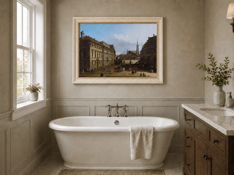 Landscape Oil Painting - Vienna Lobkowitz Square Baroque