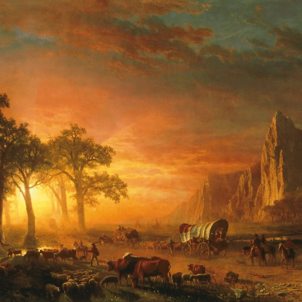 Landscape Oil Painting - Westward Journey at Sunset - Oil Painting Haven