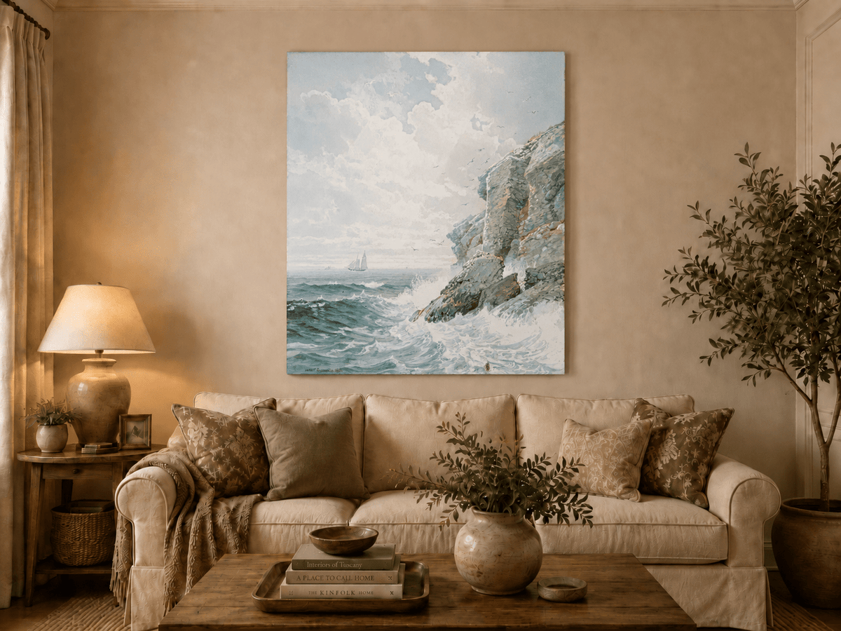 Landscape Oil Painting - White Coastal Cliffs