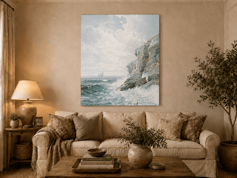 Landscape Oil Painting - White Coastal Cliffs