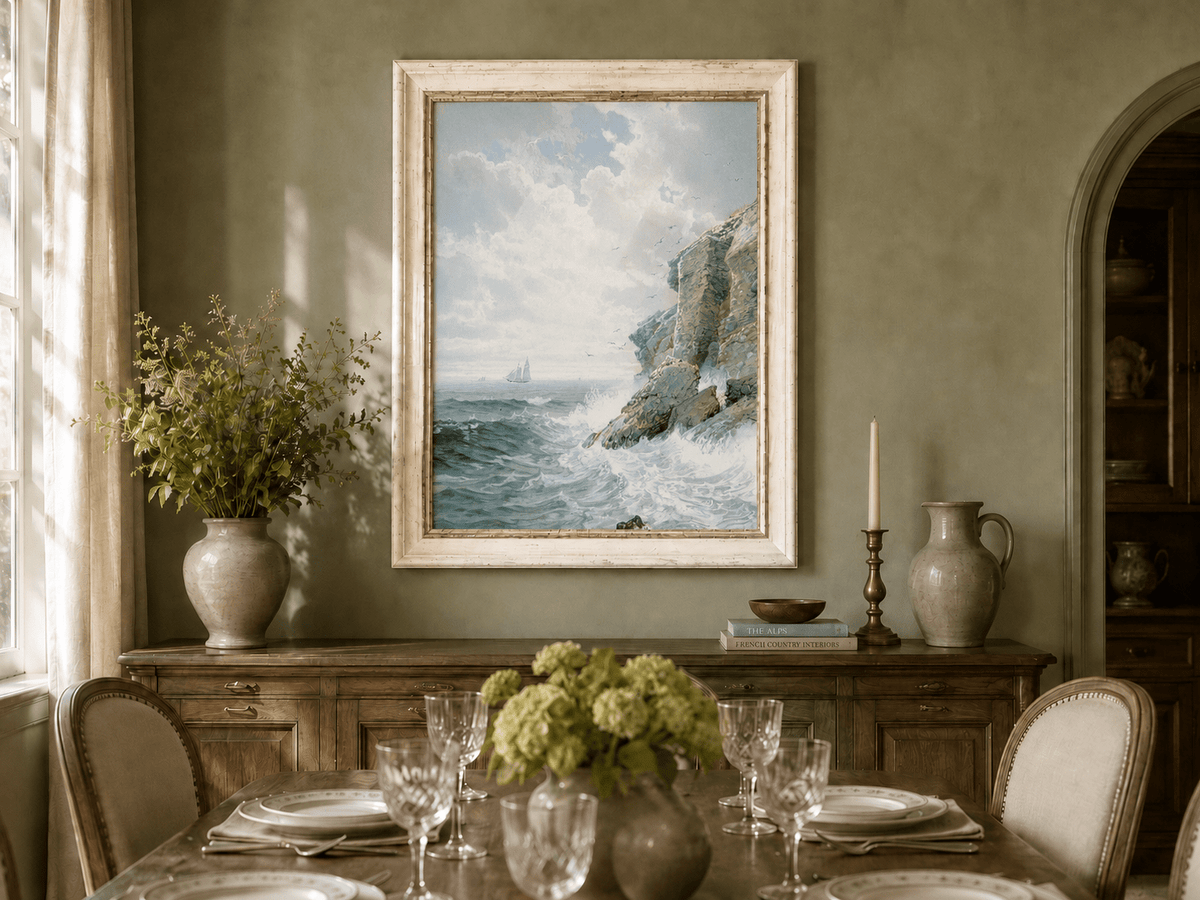 Landscape Oil Painting - White Coastal Cliffs