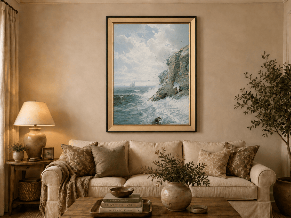 Landscape Oil Painting - White Coastal Cliffs