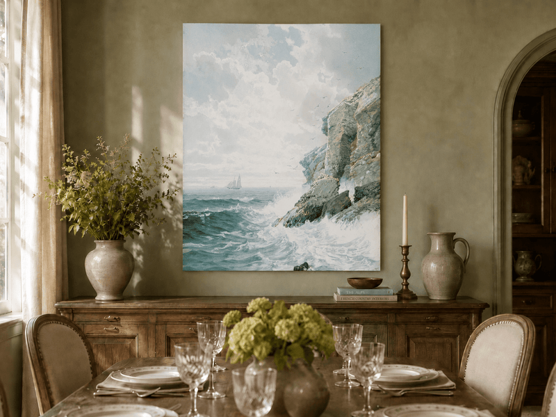 Landscape Oil Painting - White Coastal Cliffs