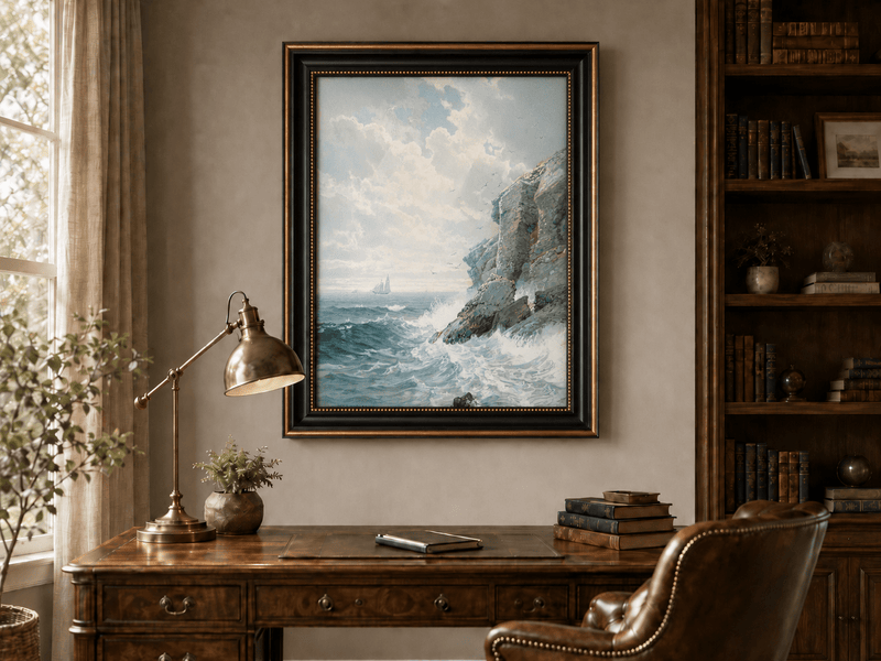 Landscape Oil Painting - White Coastal Cliffs