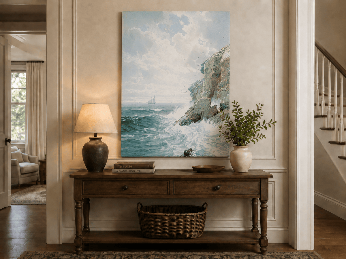 Landscape Oil Painting - White Coastal Cliffs