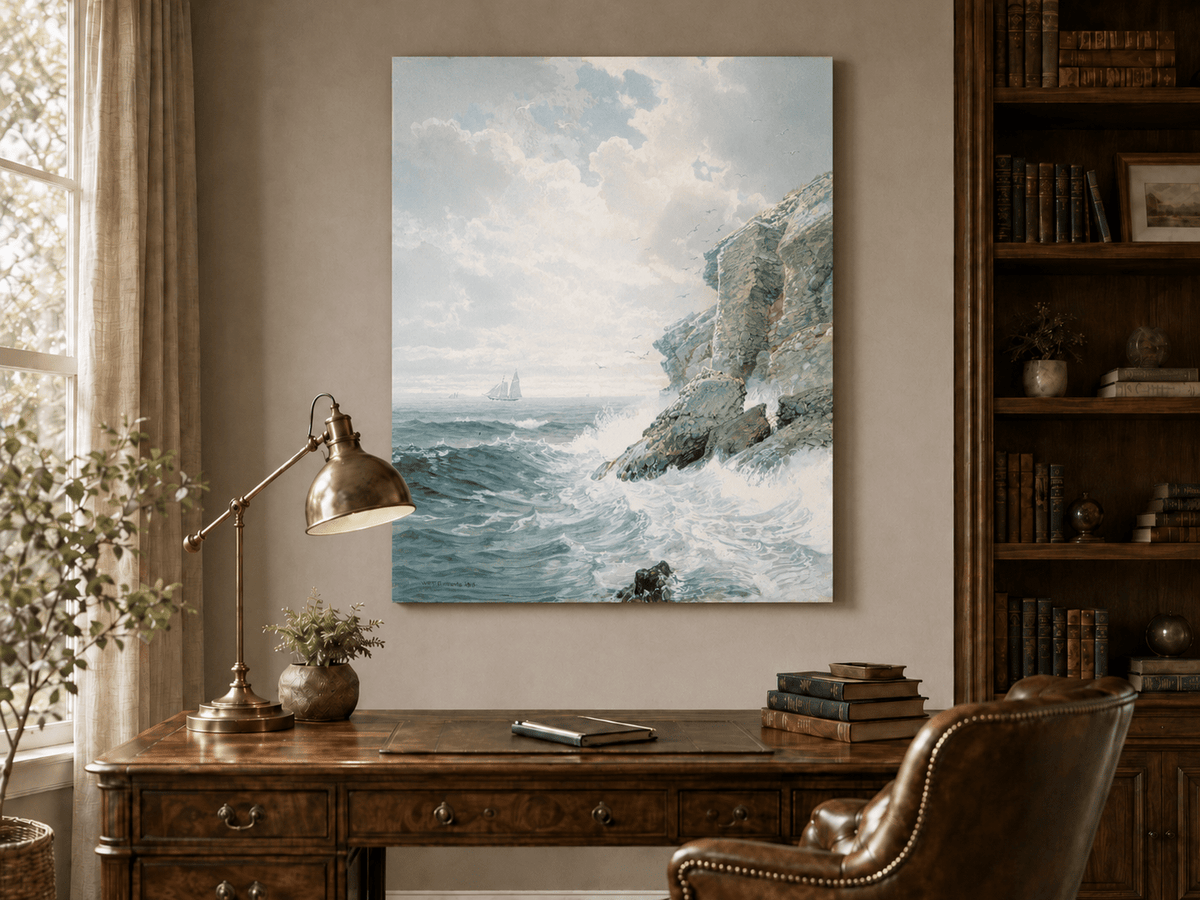 Landscape Oil Painting - White Coastal Cliffs