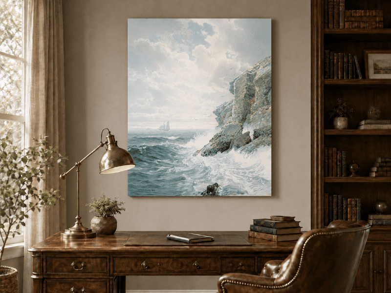 Landscape Oil Painting - White Coastal Cliffs