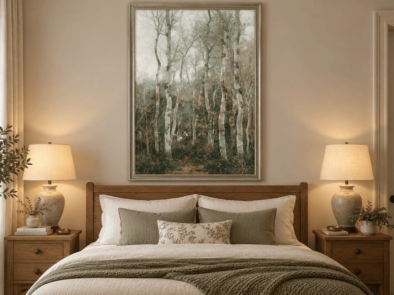 Landscape Oil Painting - Winter Forest with Birch Trees
