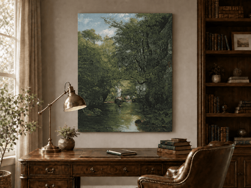 Landscape Oil Painting - Wooded Stream Valley
