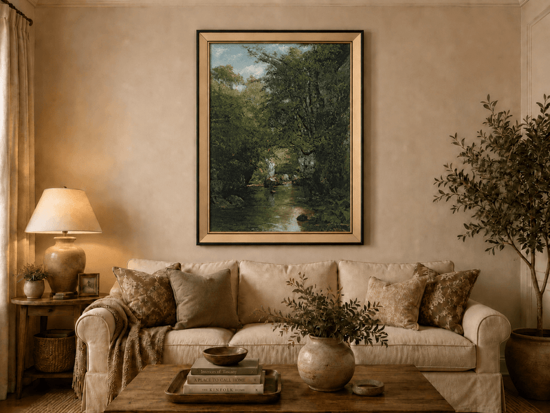 Landscape Oil Painting - Wooded Stream Valley