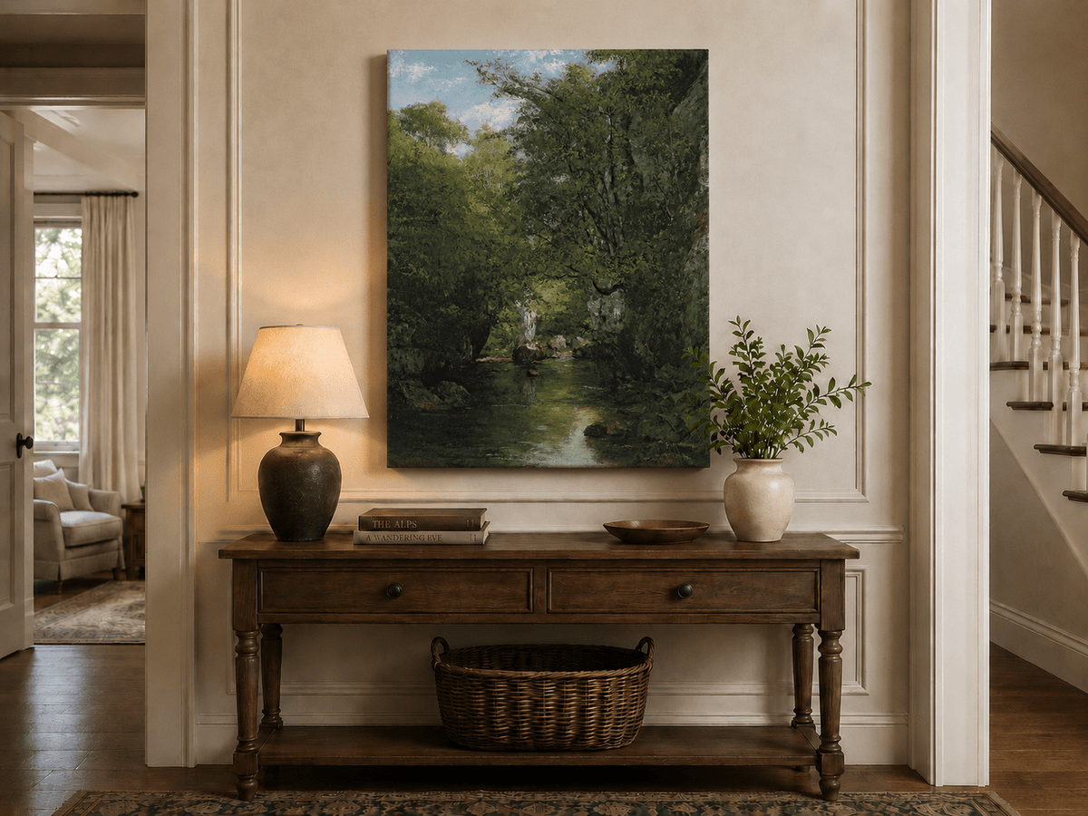 Landscape Oil Painting - Wooded Stream Valley