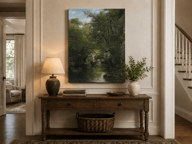 Landscape Oil Painting - Wooded Stream Valley