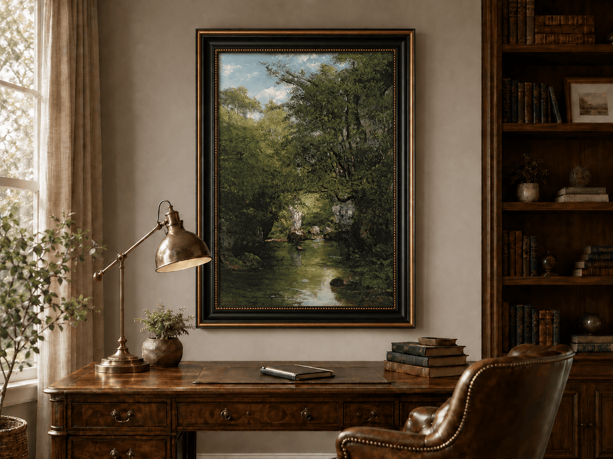 Landscape Oil Painting - Wooded Stream Valley