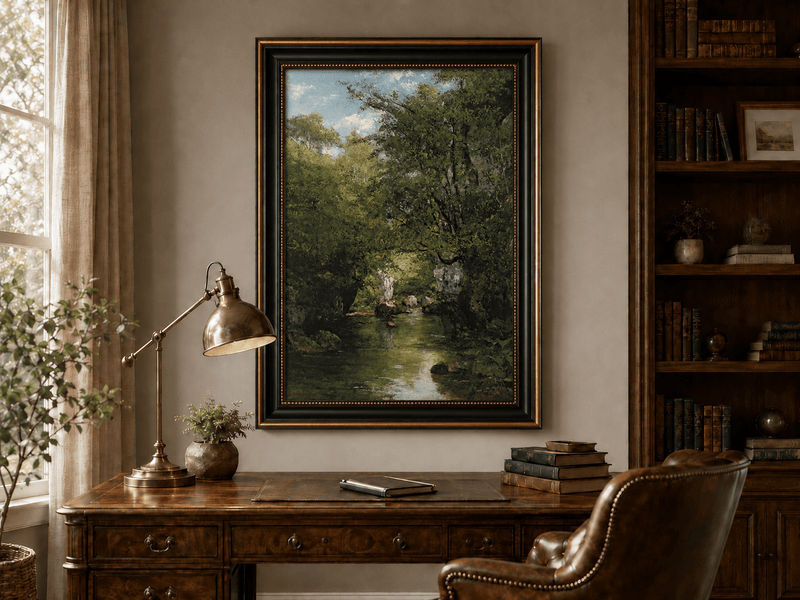 Landscape Oil Painting - Wooded Stream Valley