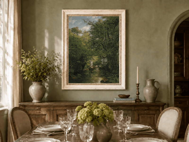 Landscape Oil Painting - Wooded Stream Valley