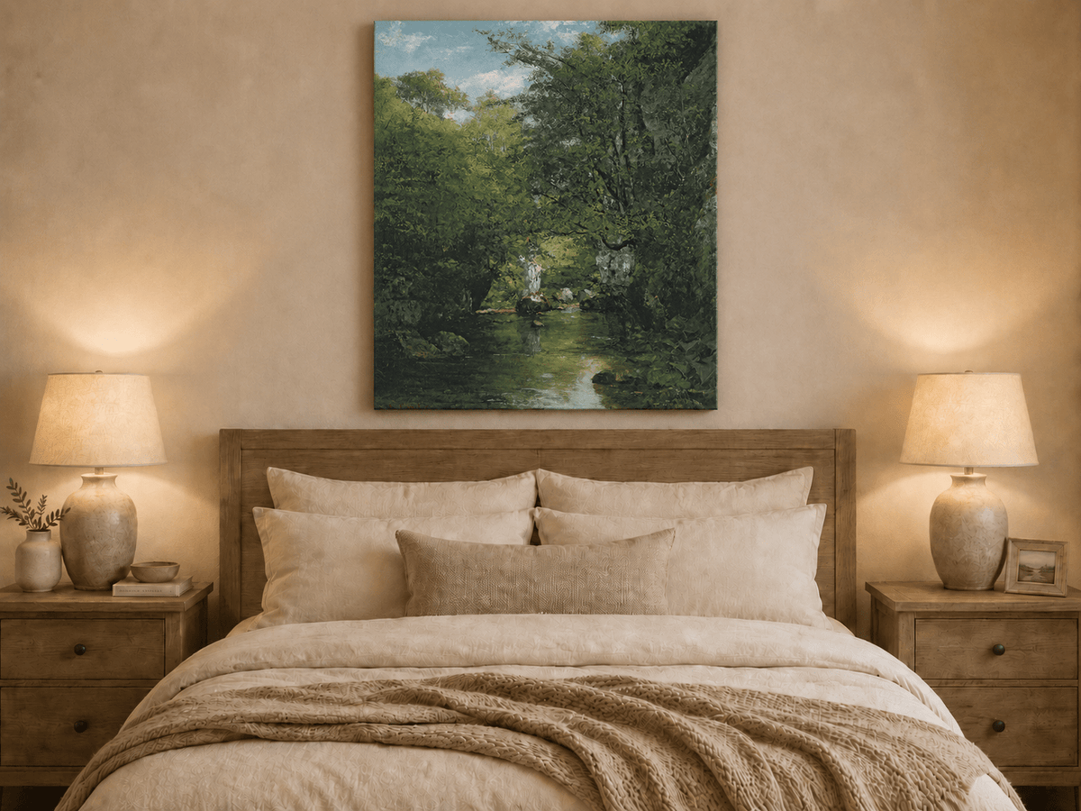 Landscape Oil Painting - Wooded Stream Valley