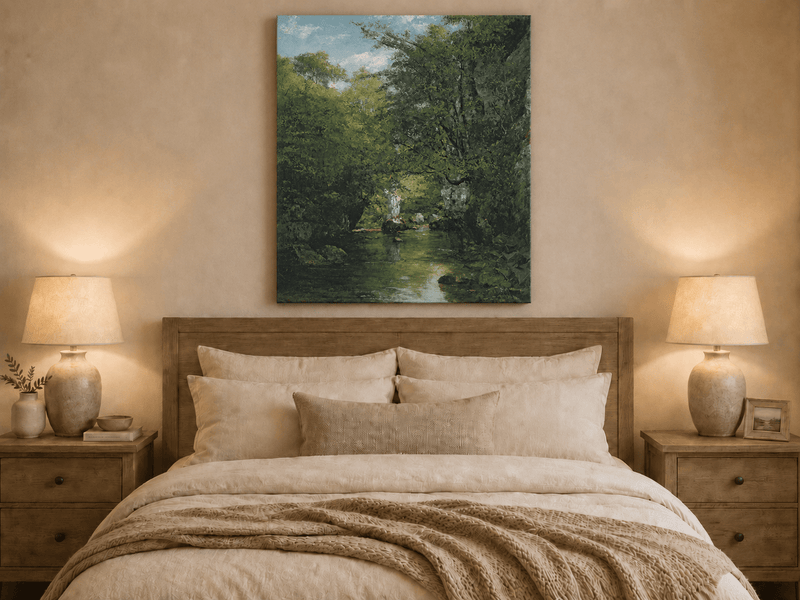 Landscape Oil Painting - Wooded Stream Valley