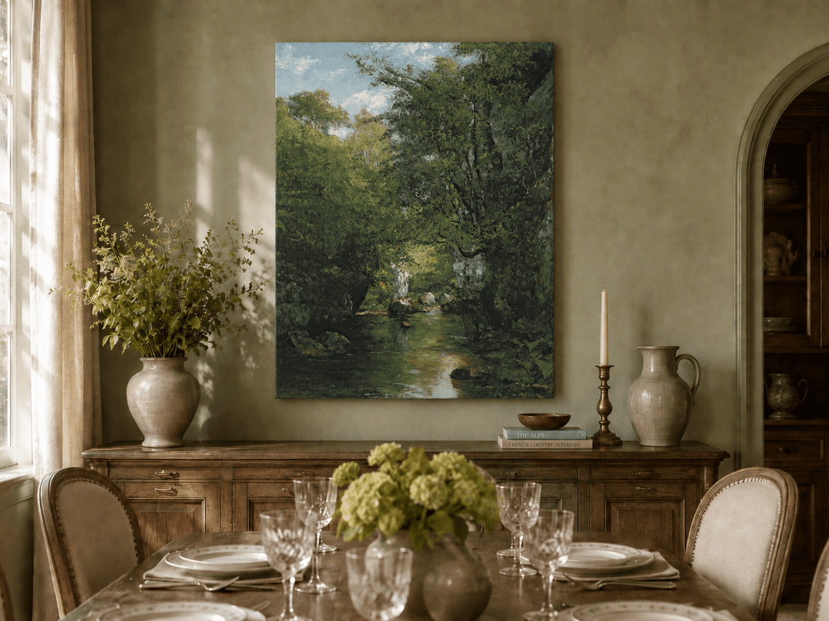 Landscape Oil Painting - Wooded Stream Valley