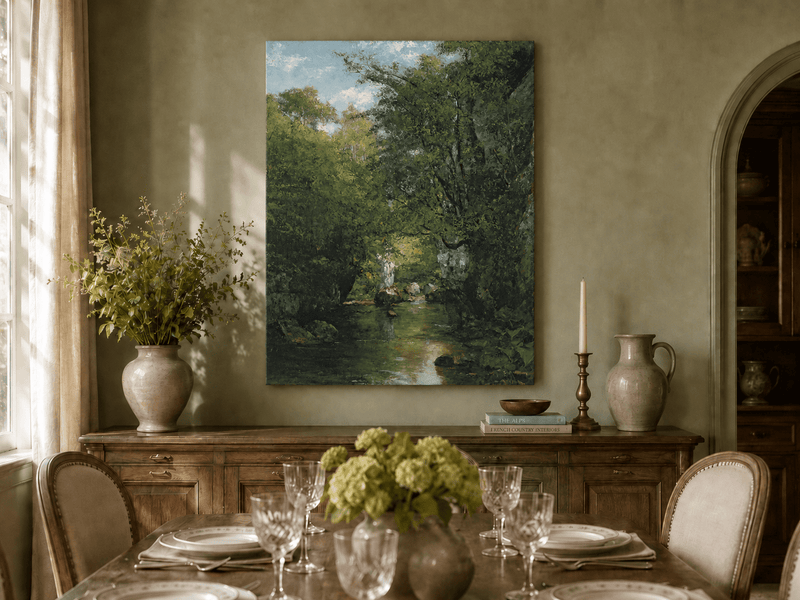Landscape Oil Painting - Wooded Stream Valley