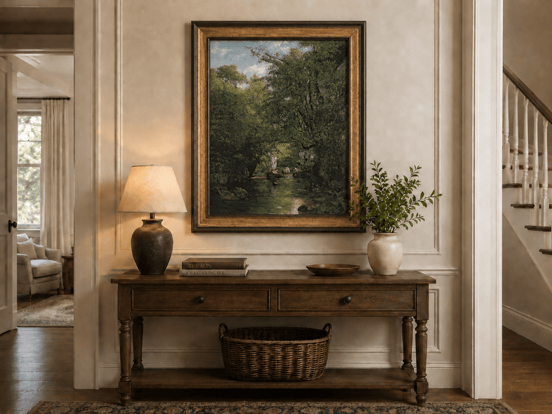 Landscape Oil Painting - Wooded Stream Valley