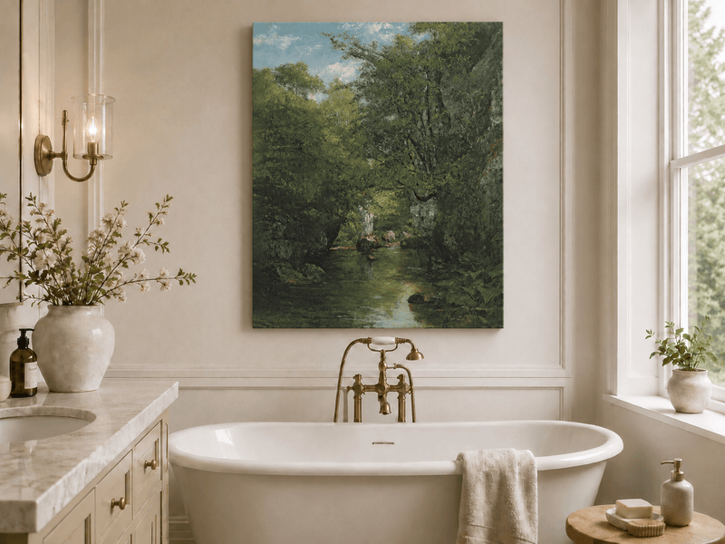 Landscape Oil Painting - Wooded Stream Valley