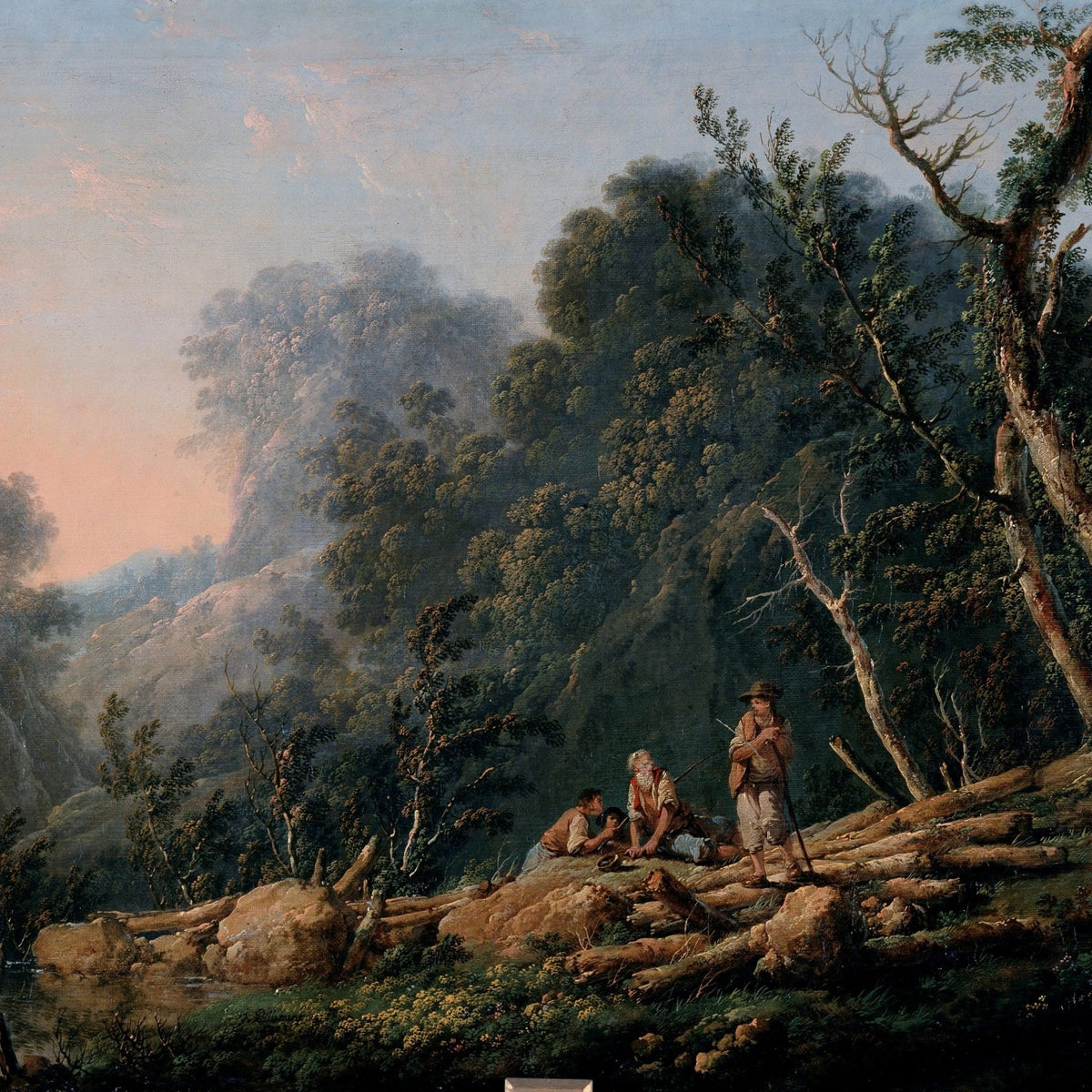 Landscape Oil Painting - Woodland Rest with Figures - Oil Painting Haven