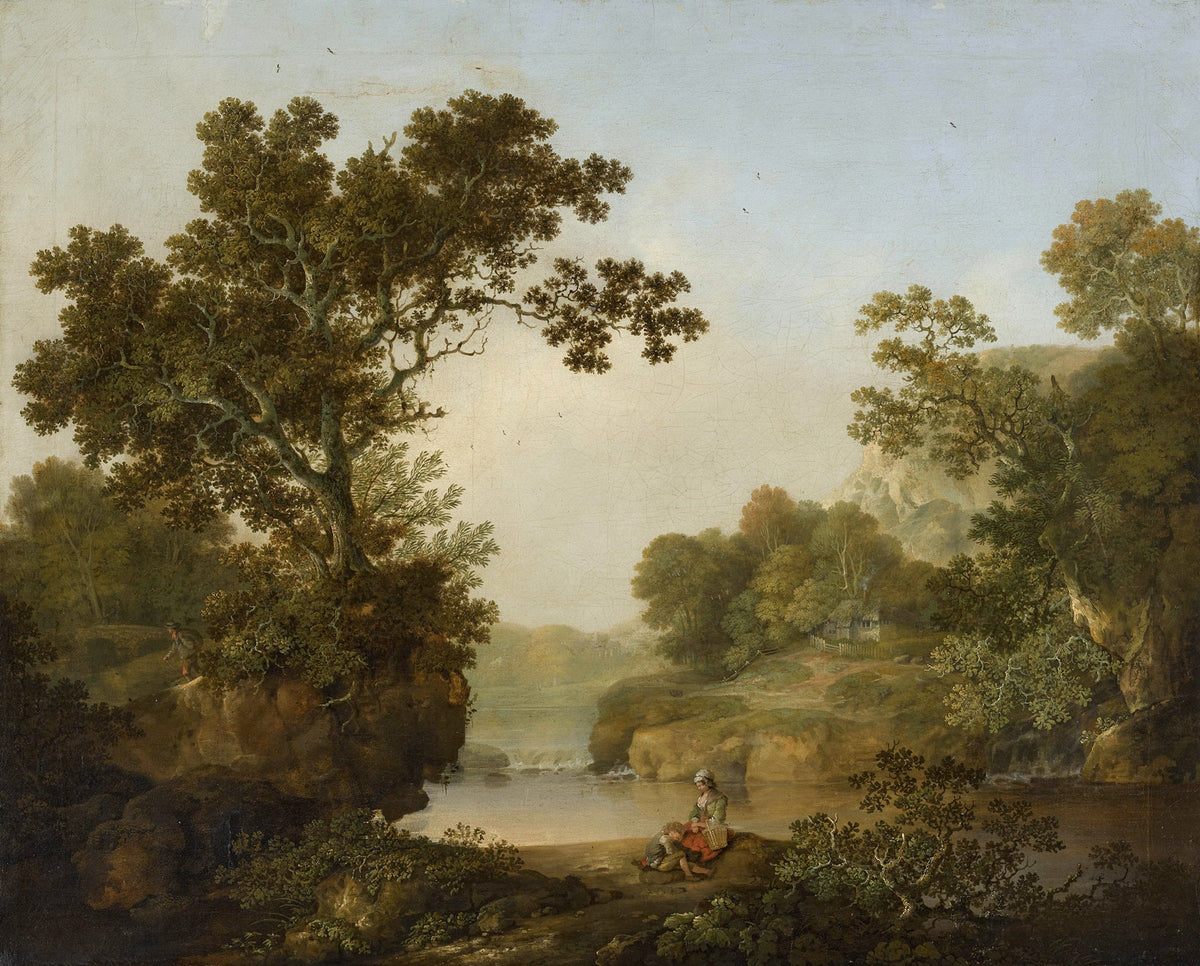 Landscape Oil Painting - Woodland River and Cottage View